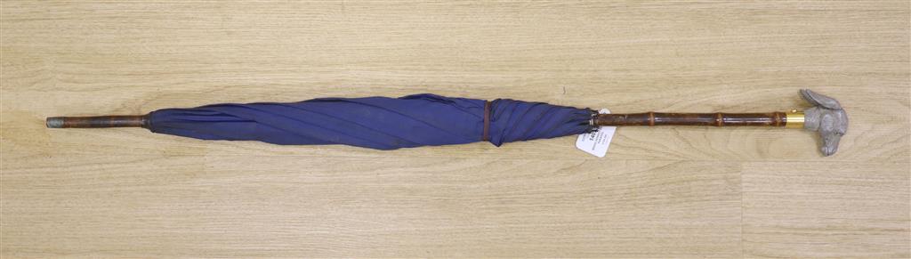 An articulated Brigg donkey head parasol, length 91cm